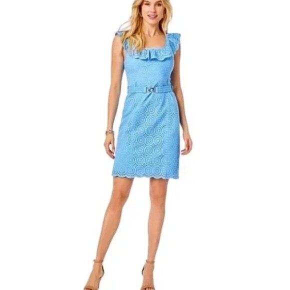 NWT LILLY PULITZER Ryann Shift Dress IN COLOR FRENCHIE BLUE - Picture 2 of 10